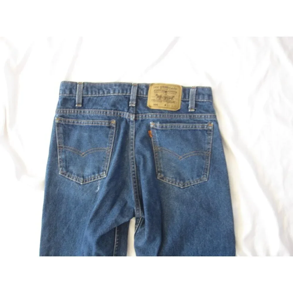 Vintage Levis 505 Denim Jeans Orange Tab‎ Men Distress 90's Sz W30 x L23 (MP503)